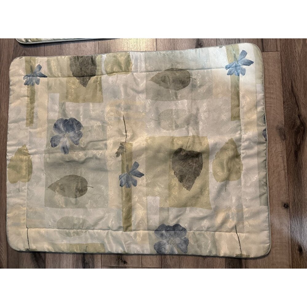 Croscill Home Retired Floral Spa Leaf Patterned Quilted Pillow Shams Standard Qu